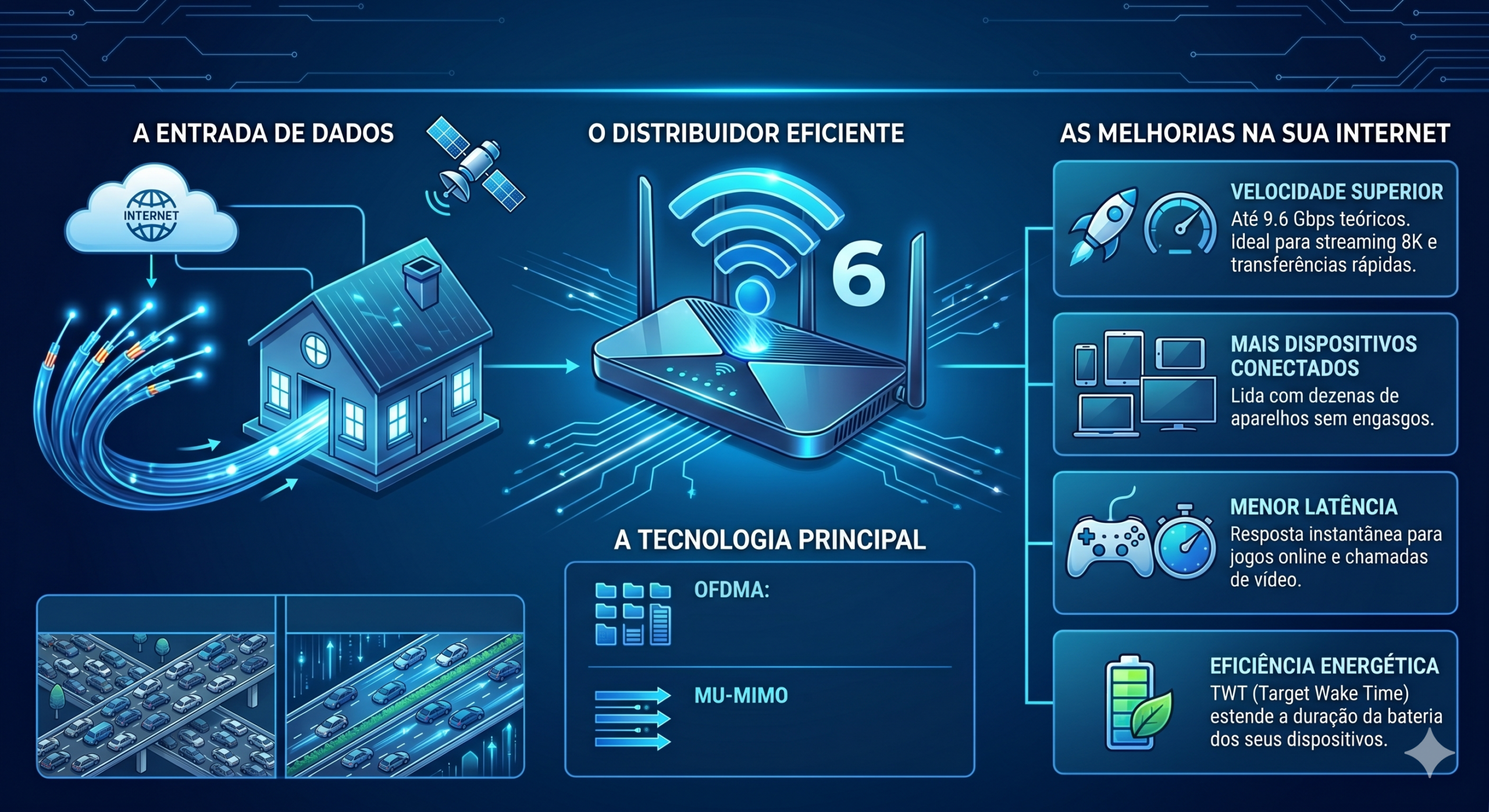 O que é o Wi-Fi 6 e como ele melhora sua internet fibra óptica?